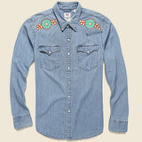 Levi's Barstow Western - Teal/Orange/White Flowers - Fort Lonesome - STAG Provisions - Tops - L/S Woven - Other Pattern