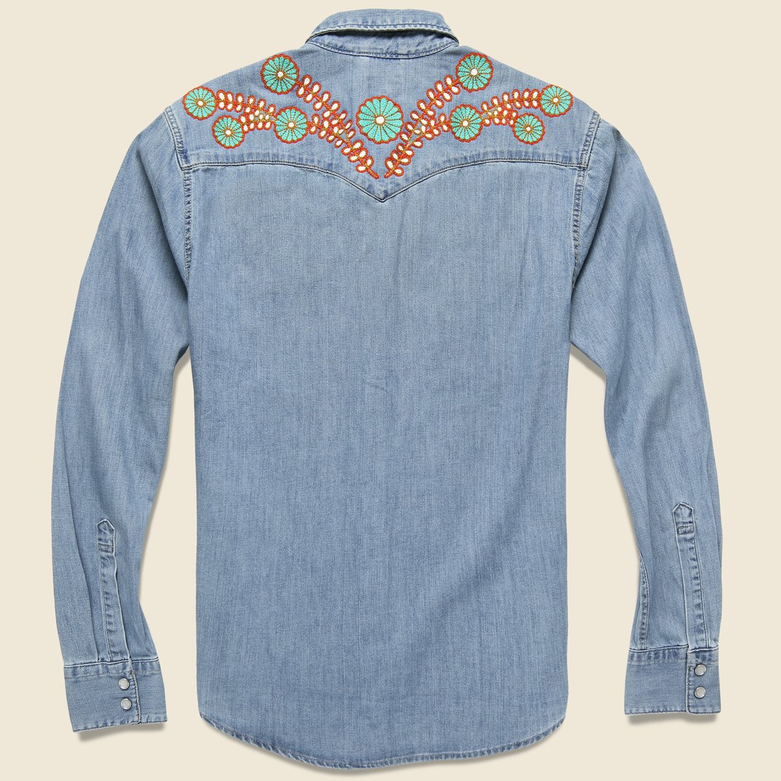 Levi's Barstow Western - Teal/Orange/White Flowers - Fort Lonesome - STAG Provisions - Tops - L/S Woven - Other Pattern