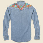 Levi's Barstow Western - Teal/Orange/White Flowers - Fort Lonesome - STAG Provisions - Tops - L/S Woven - Other Pattern