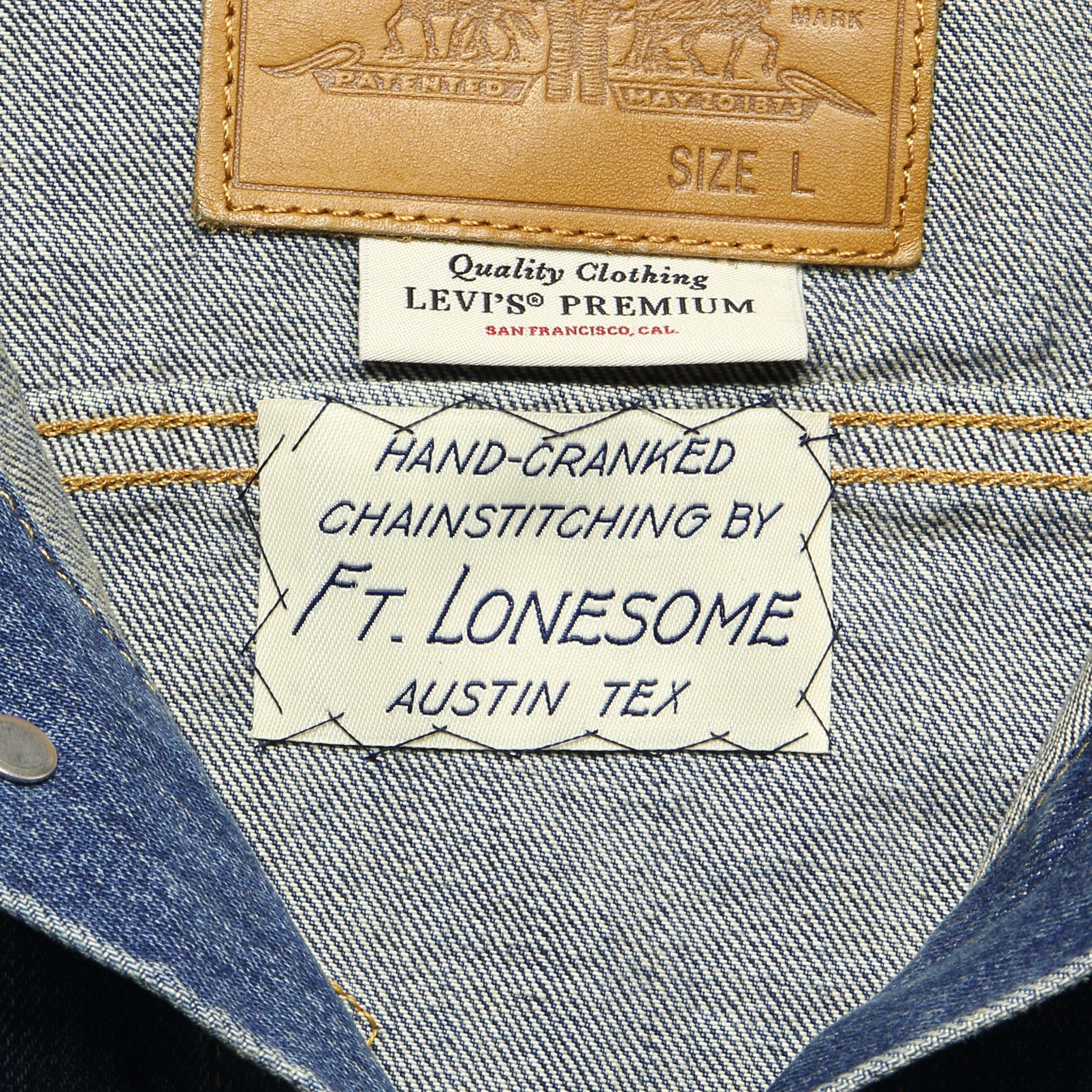
                          Levi's Denim Trucker - Lucky as Fuck - Size Large - Fort Lonesome - STAG Provisions - Outerwear - Coat / Jacket
                        
