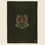 Wool Utility Blanket - Lucky Horseshoe, Olive - Fort Lonesome - STAG Provisions - Gift - Blankets