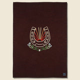 Wool Utility Blanket - Lucky Horseshoe, Red - Fort Lonesome - STAG Provisions - Gift - Blankets