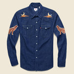Ft. Lonesome x STAG Wolf Denim Western Shirt - Fort Lonesome - STAG Provisions - Tops - L/S Woven - Other Pattern