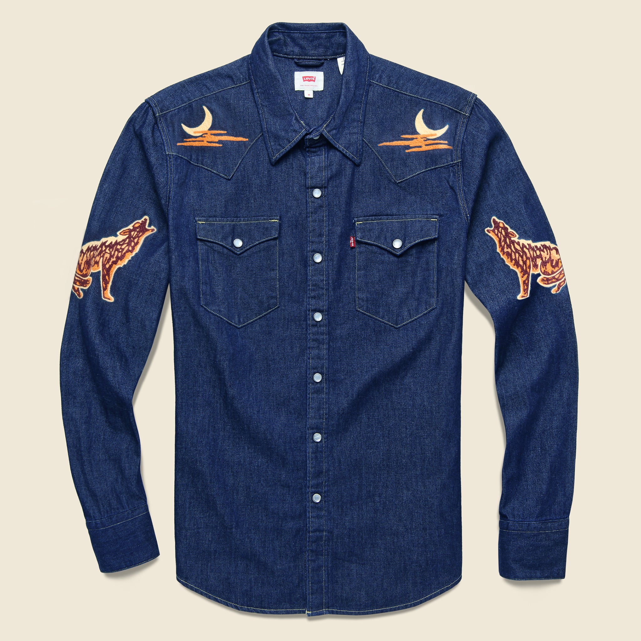 Ft. Lonesome x STAG Wolf Denim Western Shirt - Fort Lonesome - STAG Provisions - Tops - L/S Woven - Other Pattern