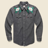 Ft. Lonesome x STAG Poppies Denim Western Shirt - Fort Lonesome - STAG Provisions - Tops - L/S Woven - Other Pattern