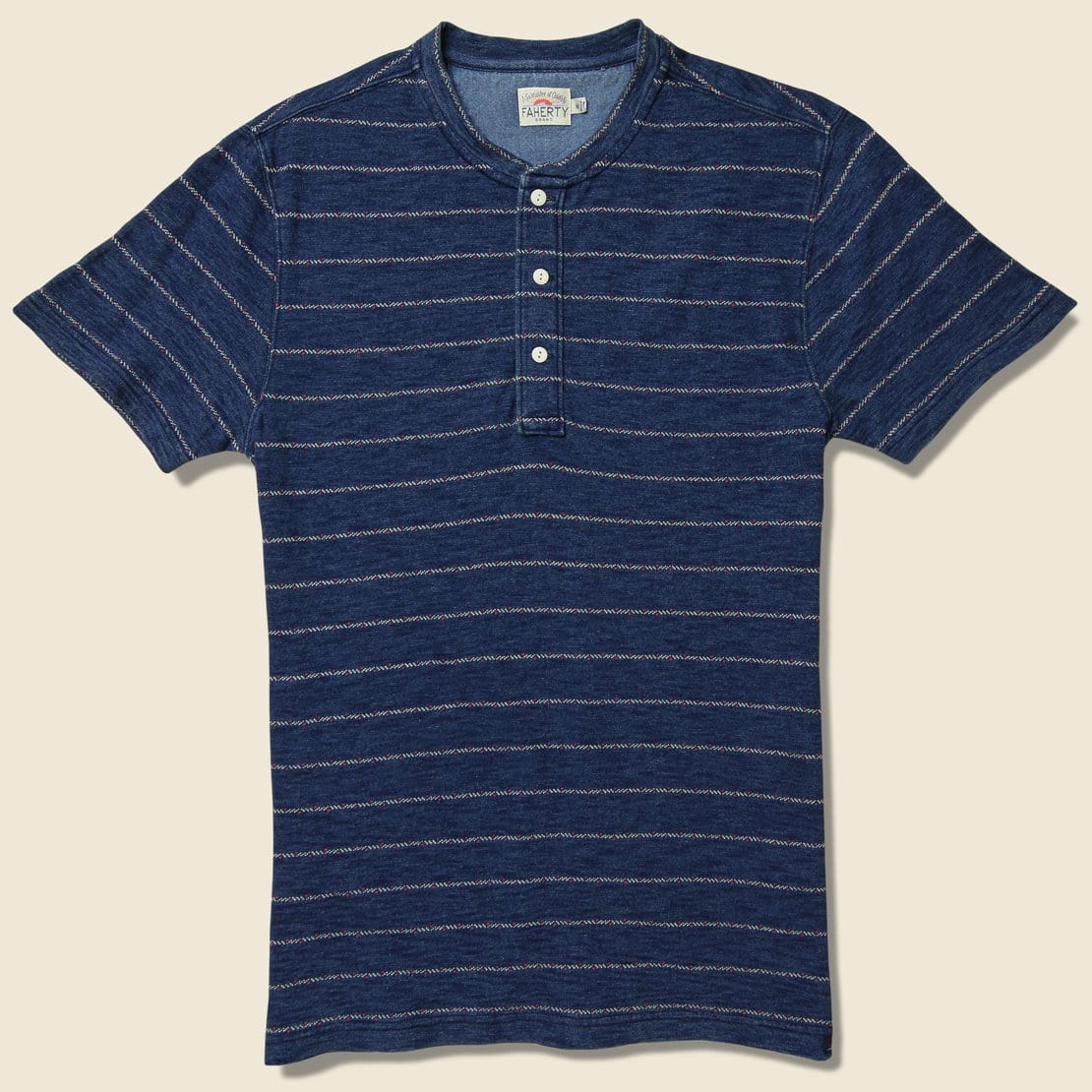Stitch Stripe Henley - Indigo - Faherty - STAG Provisions - Tops - S/S Knit