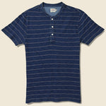 Stitch Stripe Henley - Indigo - Faherty - STAG Provisions - Tops - S/S Knit