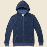 Dual Knit Zip Hoodie - Navy - Faherty - STAG Provisions - Tops - Fleece / Sweatshirt