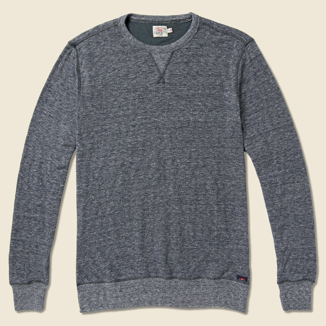 Dual Knit Crew Sweatshirt - Washed Black - Faherty - STAG Provisions - Tops - Fleece / Sweatshirt