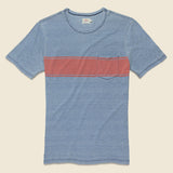 Surf Stripe Pocket Tee - Blue/Red - Faherty - STAG Provisions - Tops - S/S Tee