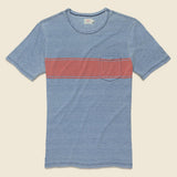 Surf Stripe Pocket Tee - Vintage Blue - Faherty - STAG Provisions - Tops - S/S Tee