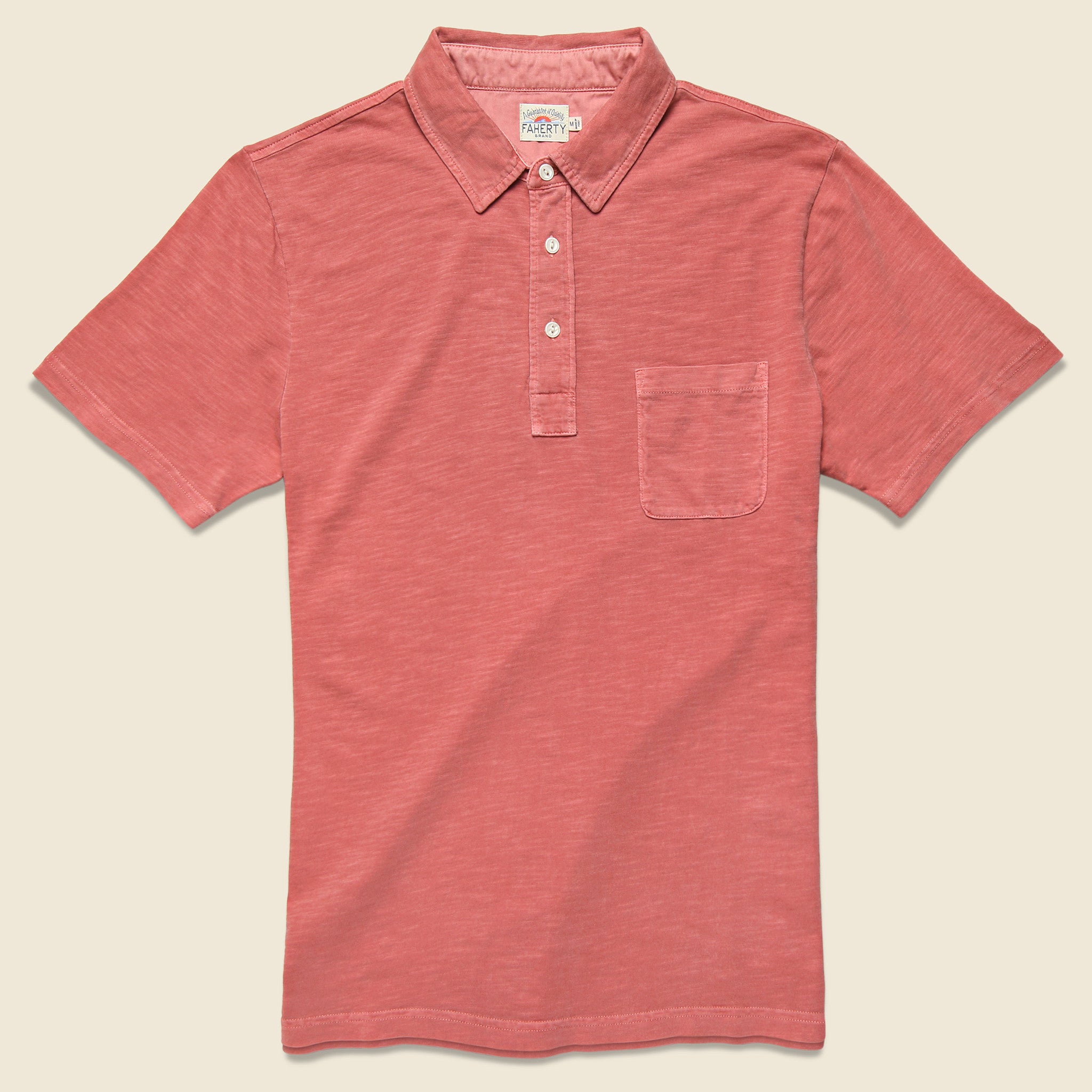 Garment Dyed Polo - Faded Red - Faherty - STAG Provisions - Tops - S/S Knit