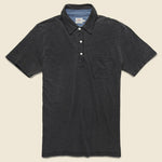 Indigo Dyed Polo Shirt - Black Wash - Faherty - STAG Provisions - Tops - S/S Knit
