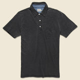 Indigo Dyed Polo Shirt - Black Wash - Faherty - STAG Provisions - Tops - S/S Knit
