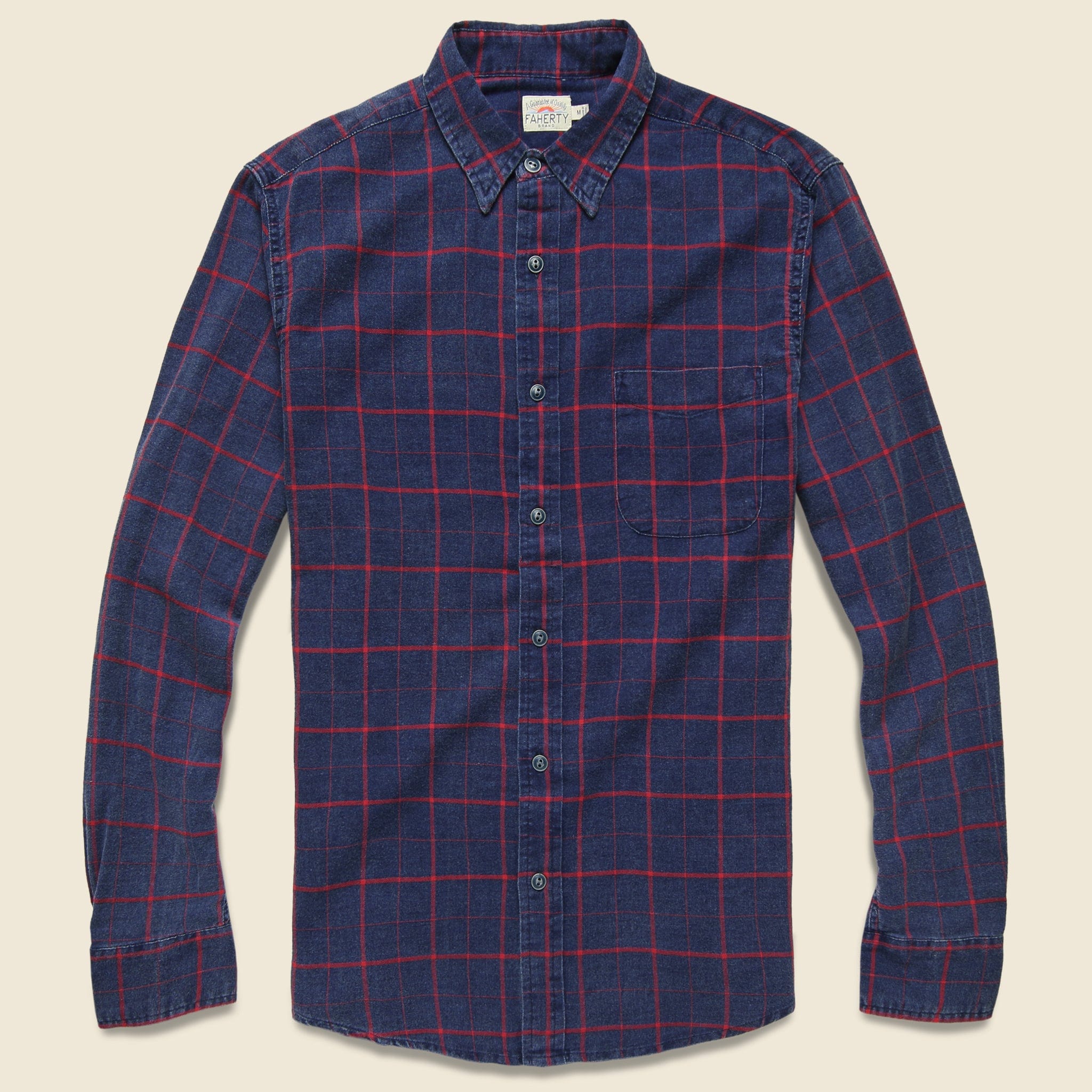 Windowpane Ventura Shirt - Indigo/Red - Faherty - STAG Provisions - Tops - L/S Woven - Plaid