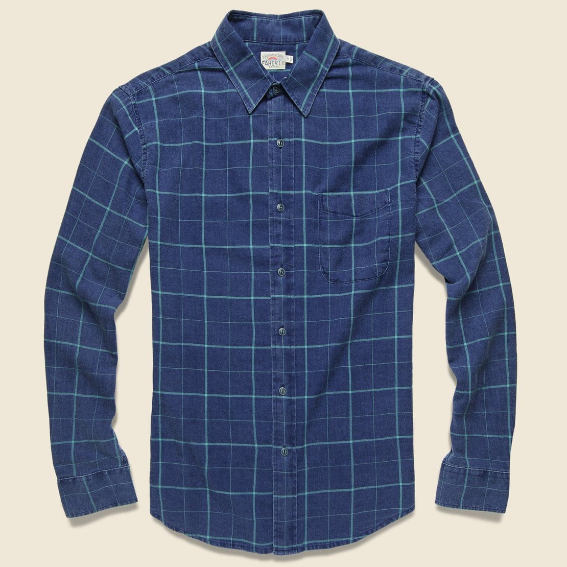 Windowpane Ventura Shirt - Indigo/Blue - Faherty - STAG Provisions - Tops - L/S Woven - Plaid