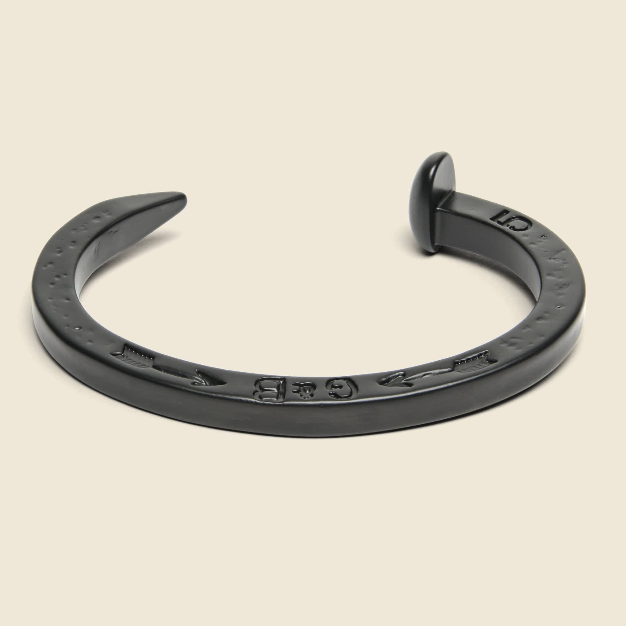 The Original Railroad Spike Cuff - Military Black - Giles & Brother - STAG Provisions - Accessories - Cuffs