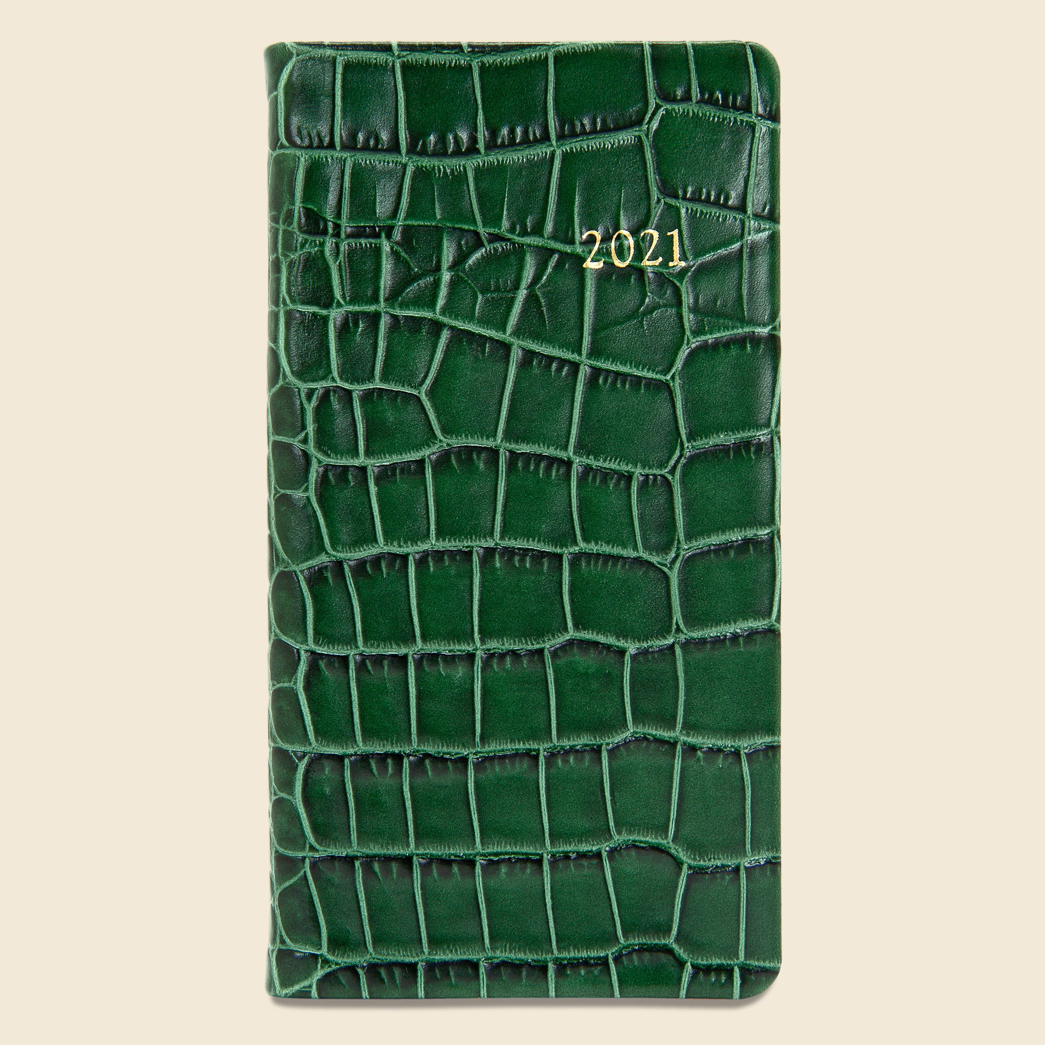 2021 Embossed Leather Pocket Datebook - Emerald Crocodile - Paper Goods - STAG Provisions - Gift - Stationery
