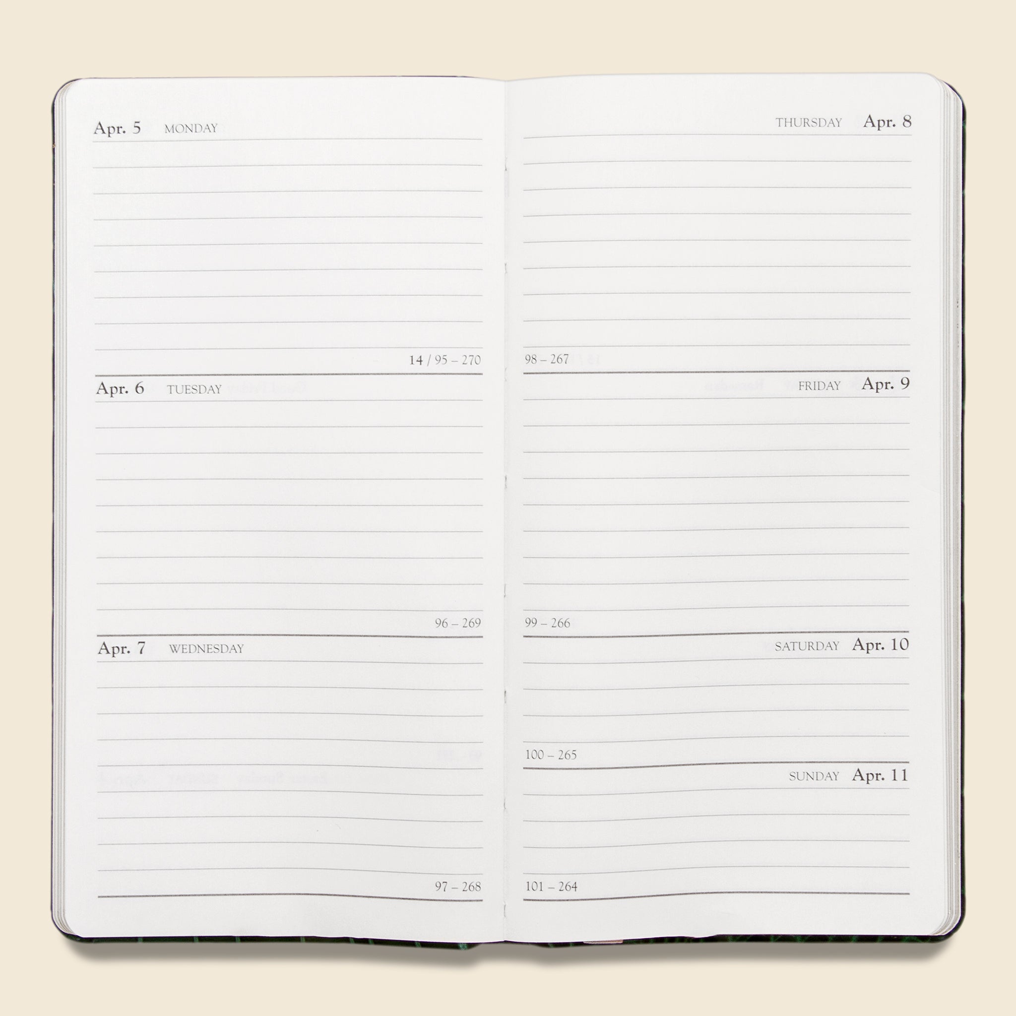2021 Embossed Leather Pocket Datebook - Emerald Crocodile - Paper Goods - STAG Provisions - Gift - Stationery