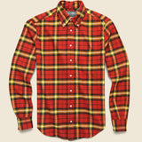 High-density Twill Shirt - Red - Gitman Vintage - STAG Provisions - Tops - L/S Woven - Plaid