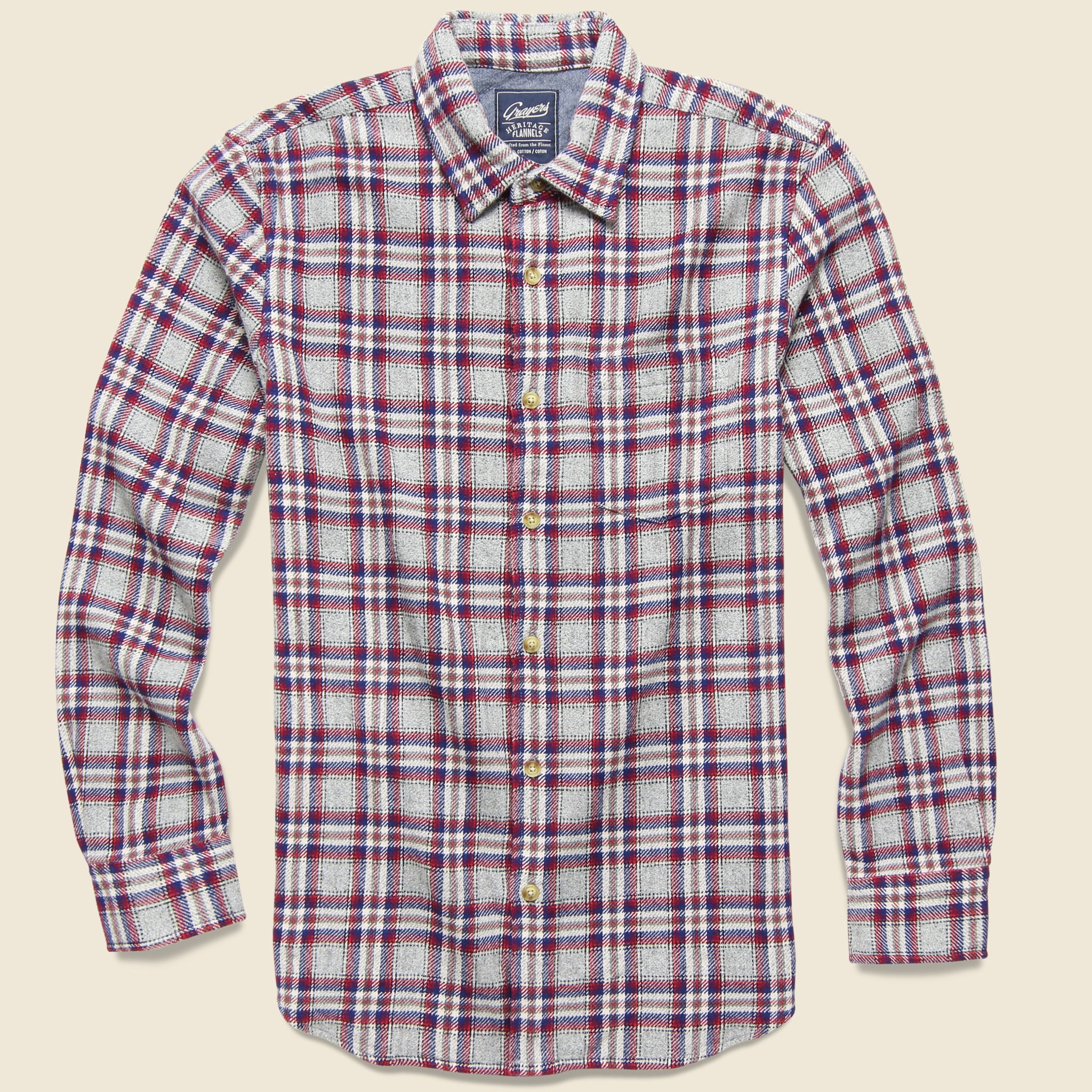 Milbank Heritage Flannel Shirt - Gray/Red - Grayers - STAG Provisions - Tops - L/S Woven - Plaid