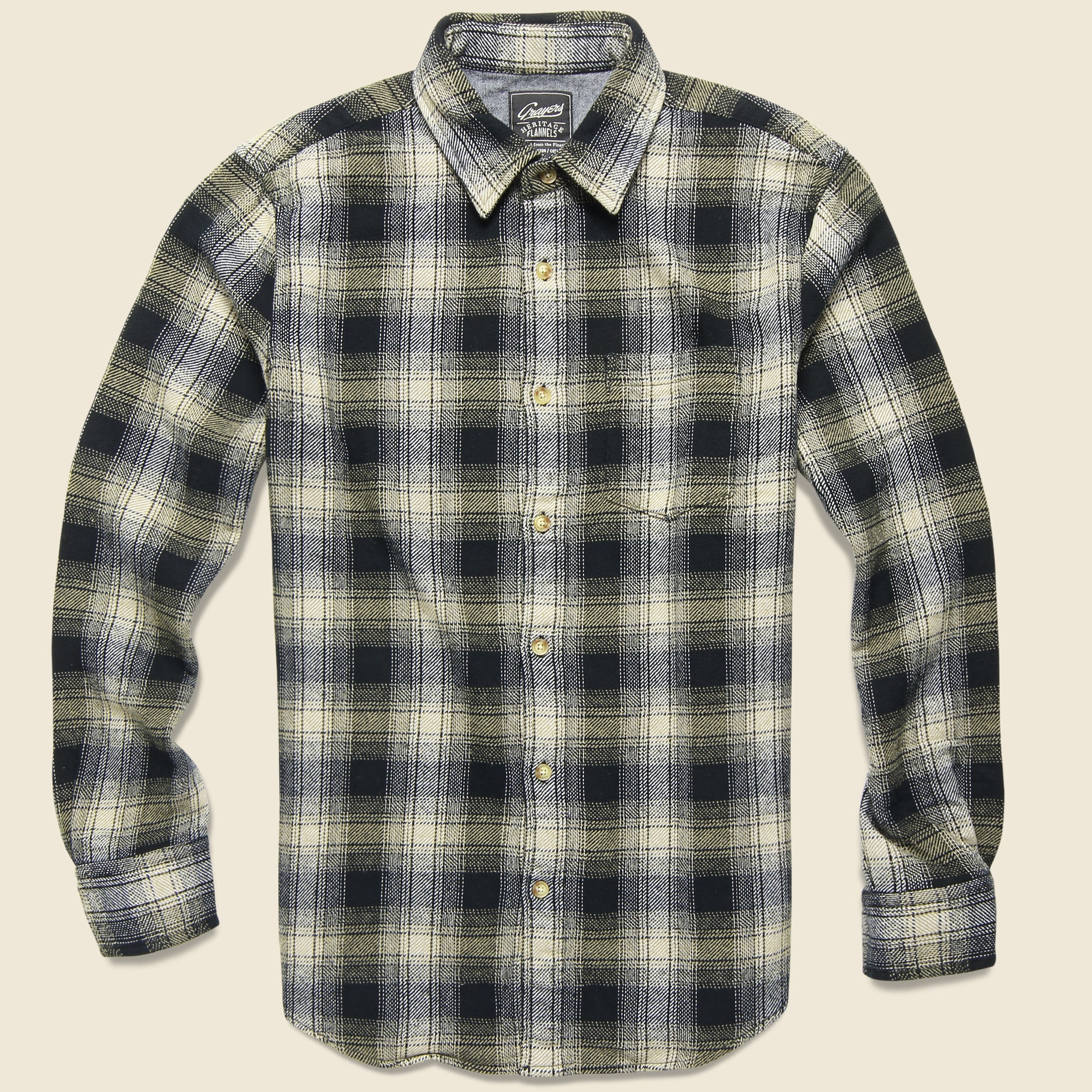 Mason Heritage Flannel Shirt - Khaki/ Black - Grayers - STAG Provisions - Tops - L/S Woven - Plaid