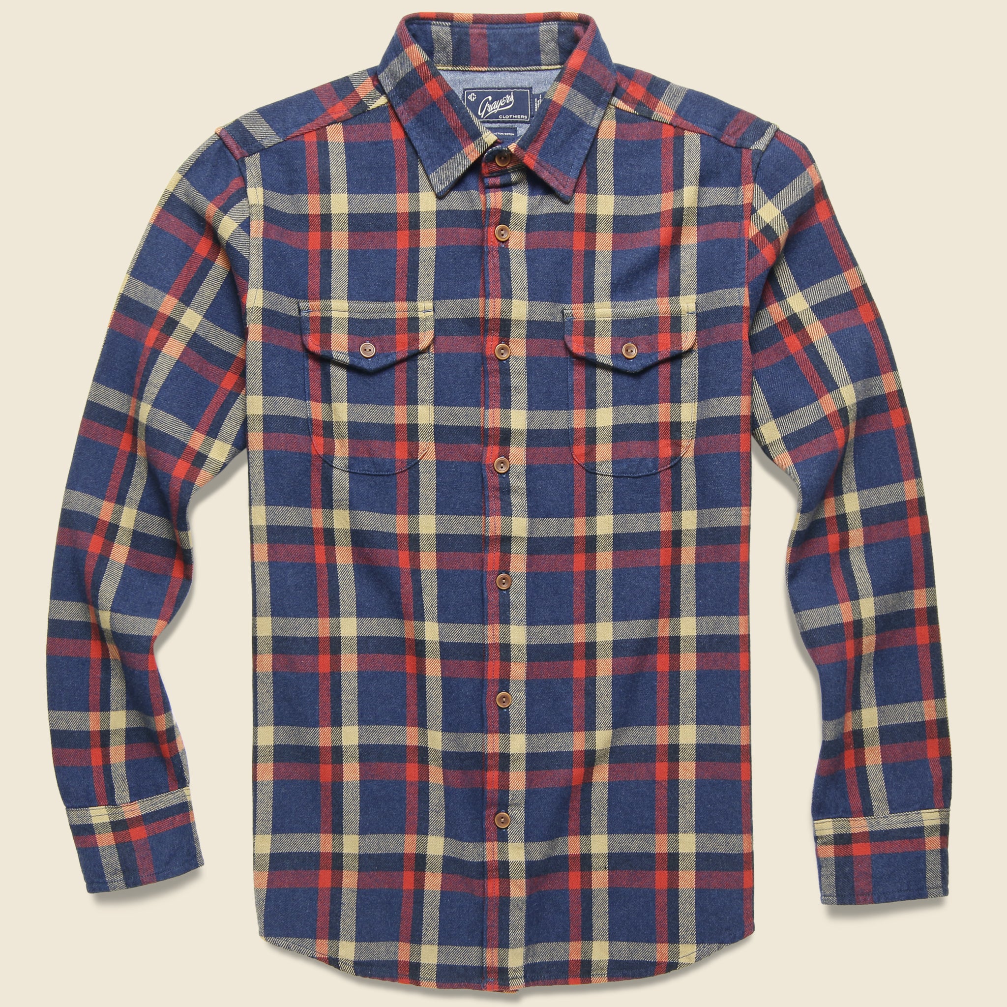 Eugene Heritage Flannel Shirt - Navy Plaid - Grayers - STAG Provisions - Tops - L/S Woven - Plaid