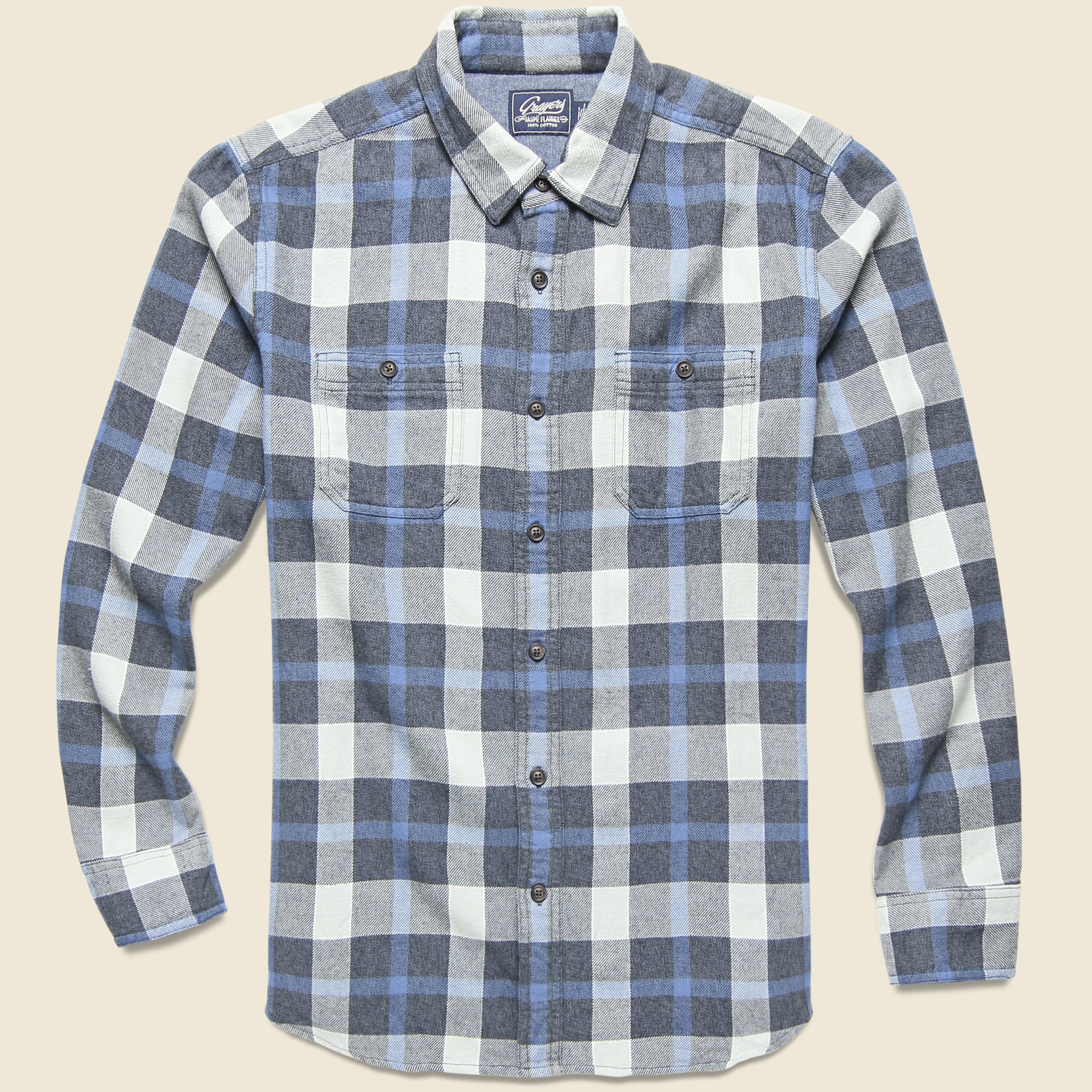 Keats 3-Ply Jaspe Shirt - Blue Plaid - Grayers - STAG Provisions - Tops - L/S Woven - Plaid