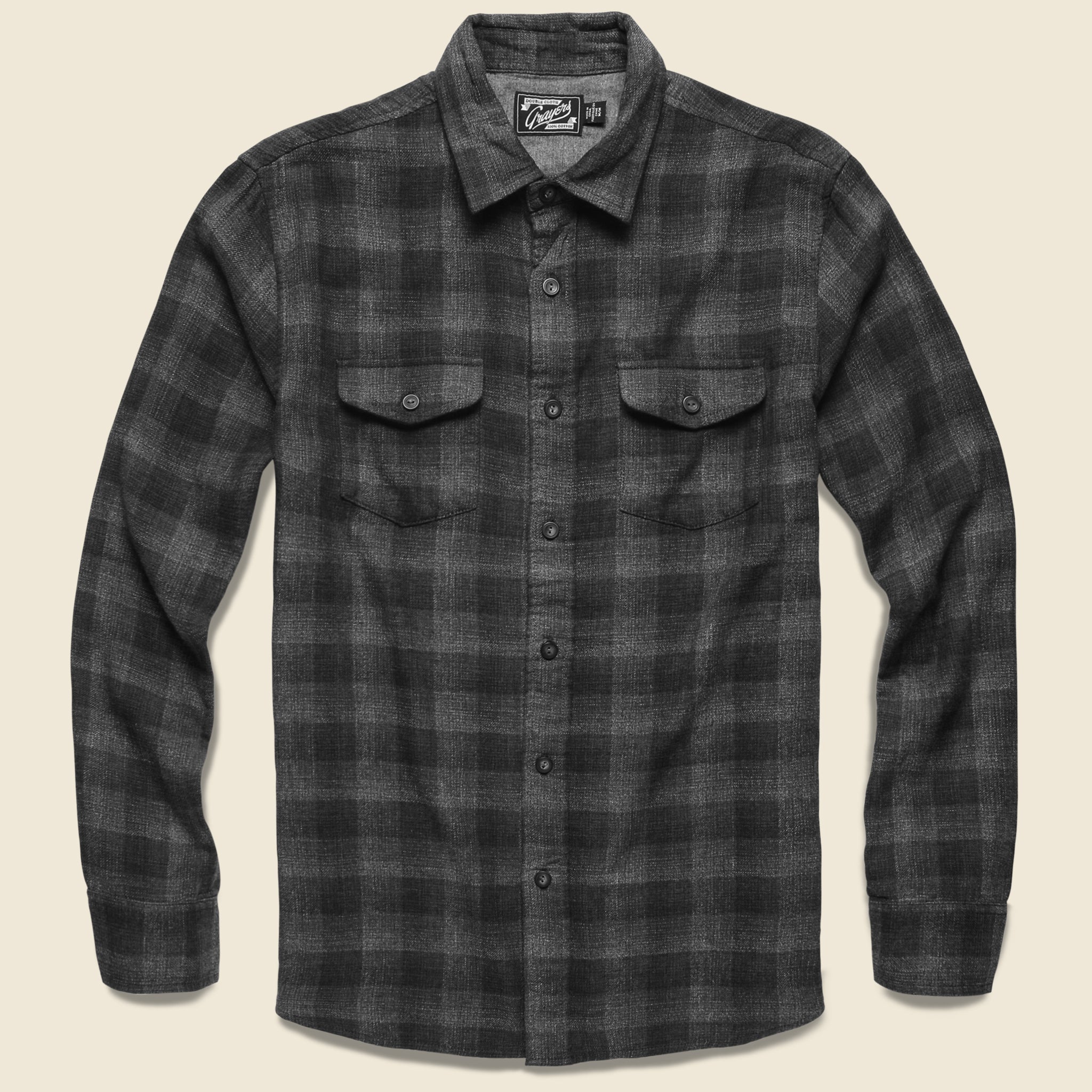 Plaid Armadale Double Cloth Shirt - Charcoal Grey - Grayers - STAG Provisions - Tops - L/S Woven - Plaid