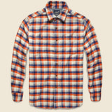 Gingham Heritage Flannel Shirt - Navy/Orange/Grey - Grayers - STAG Provisions - Tops - L/S Woven - Plaid