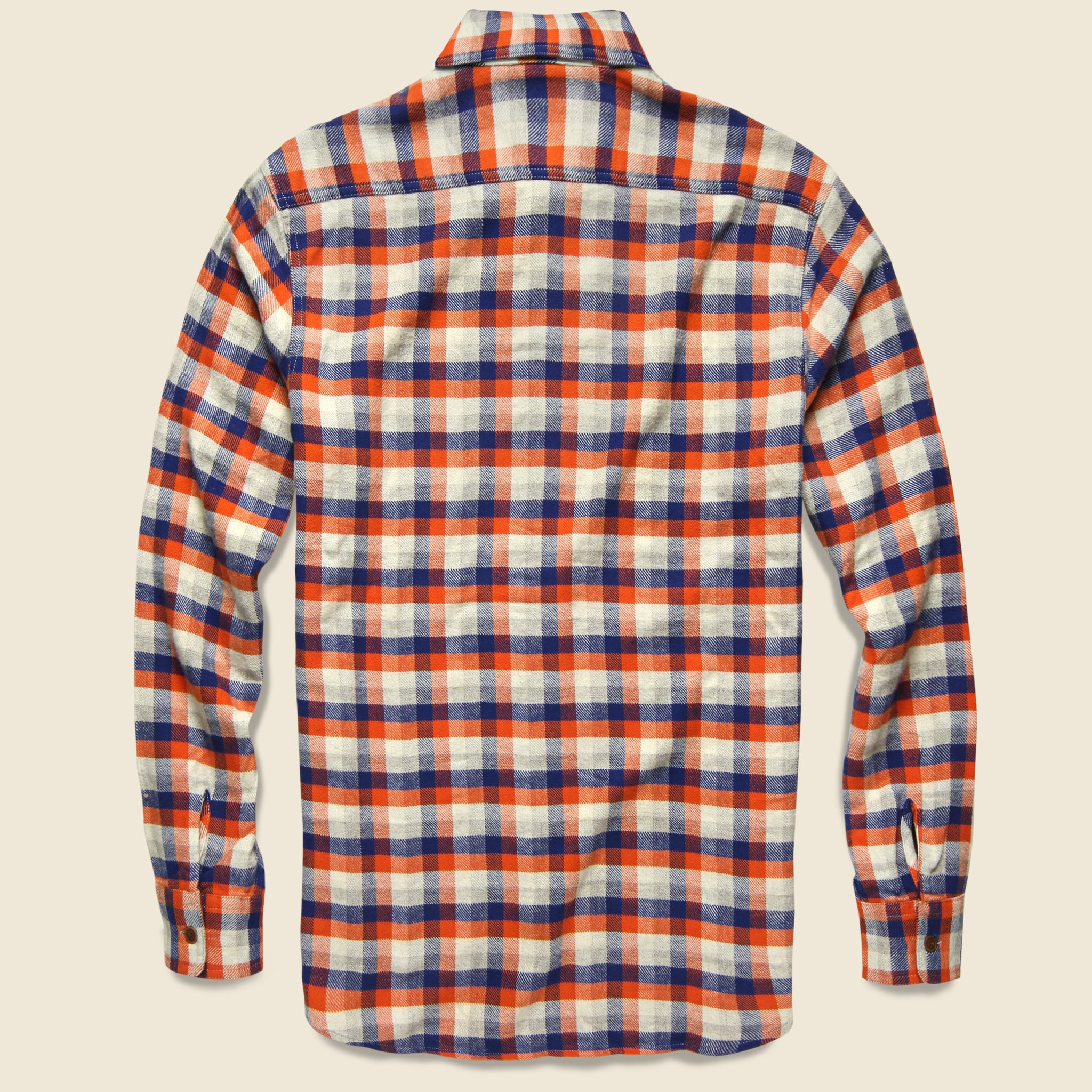 Gingham Heritage Flannel Shirt - Navy/Orange/Grey - Grayers - STAG Provisions - Tops - L/S Woven - Plaid