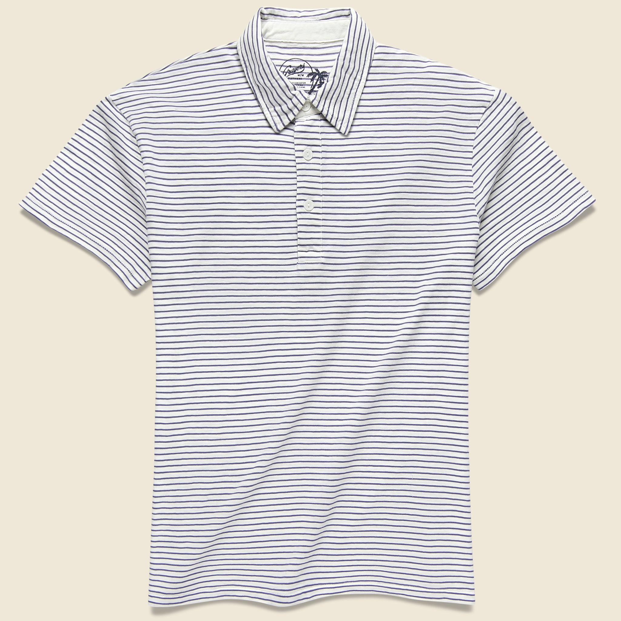 Malaga Cove Stripe Polo - Antique White - Grayers - STAG Provisions - Tops - S/S Knit
