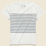 Admiral Stripe Crew Tee - Bright White - Grayers - STAG Provisions - Tops - S/S Tee