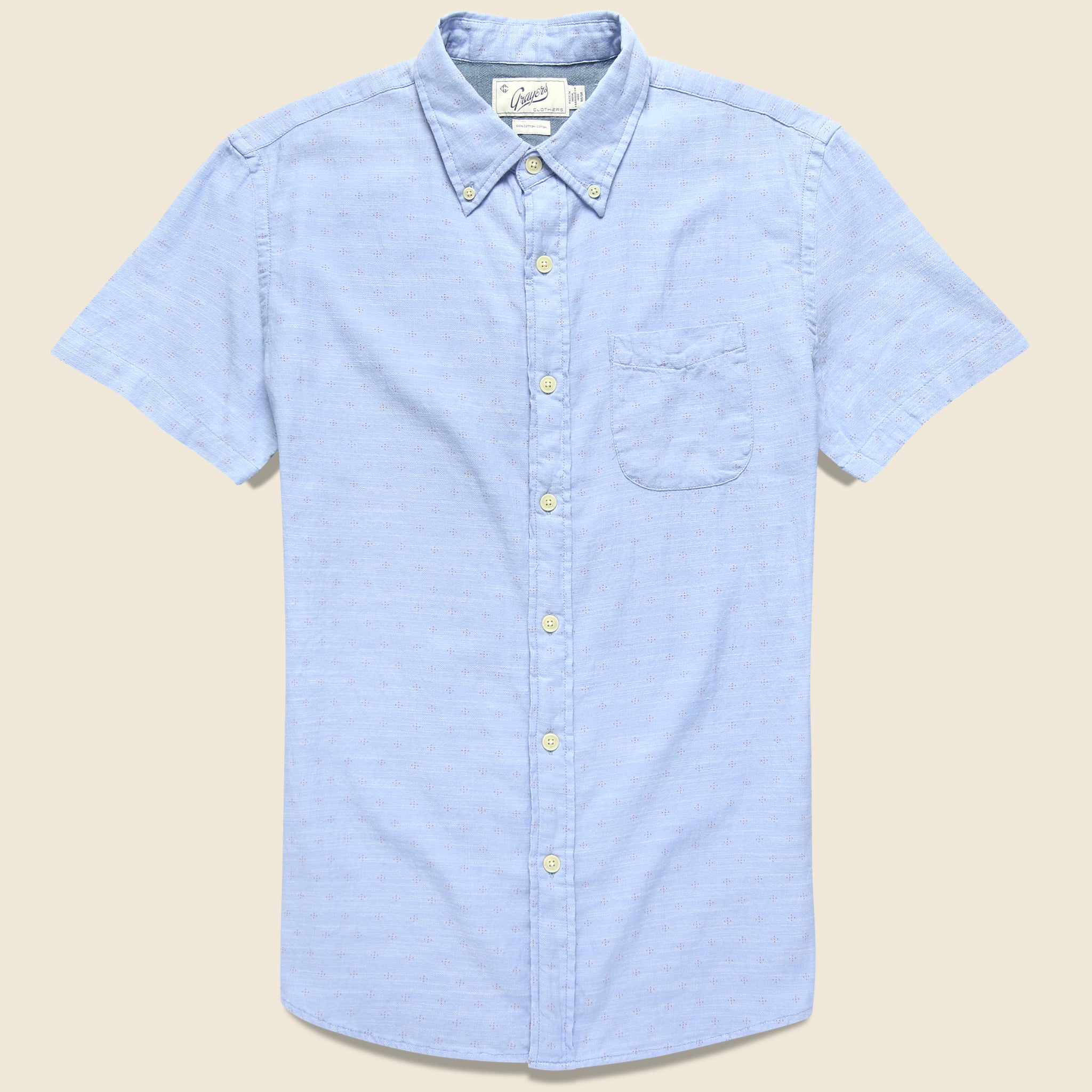Prescott Summer Slub Twill Shirt - Blue - Grayers - STAG Provisions - Tops - S/S Woven - Other Pattern