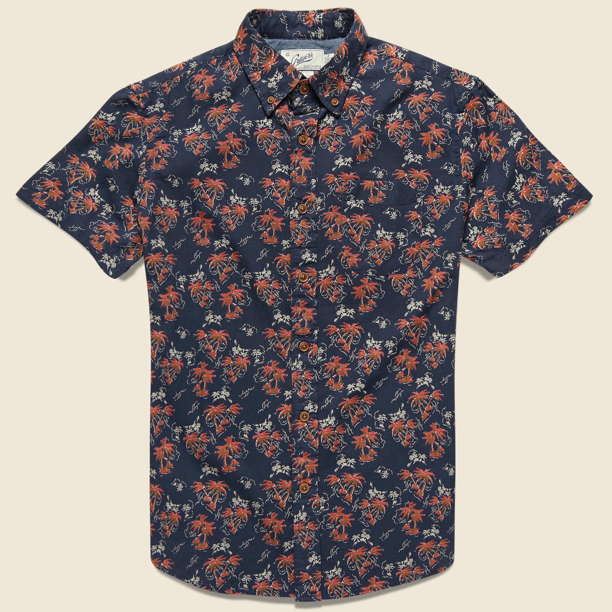 Burning Palm Summer Twill Shirt - Blue - Grayers - STAG Provisions - Tops - S/S Woven - Floral