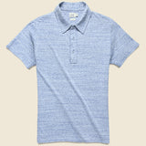 Hartford Nep Jersey Polo - Light Blue Denim - Grayers - STAG Provisions - Tops - S/S Knit