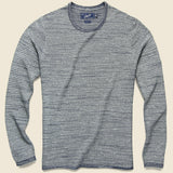 Birdseye Jacquard Crewneck Sweater - Grey/Navy - Grayers - STAG Provisions - Tops - Sweater