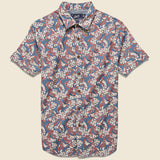 Floral Printed Gauze Shirt - Faded Navy/Red/Cream - Grayers - STAG Provisions - Tops - S/S Woven - Floral