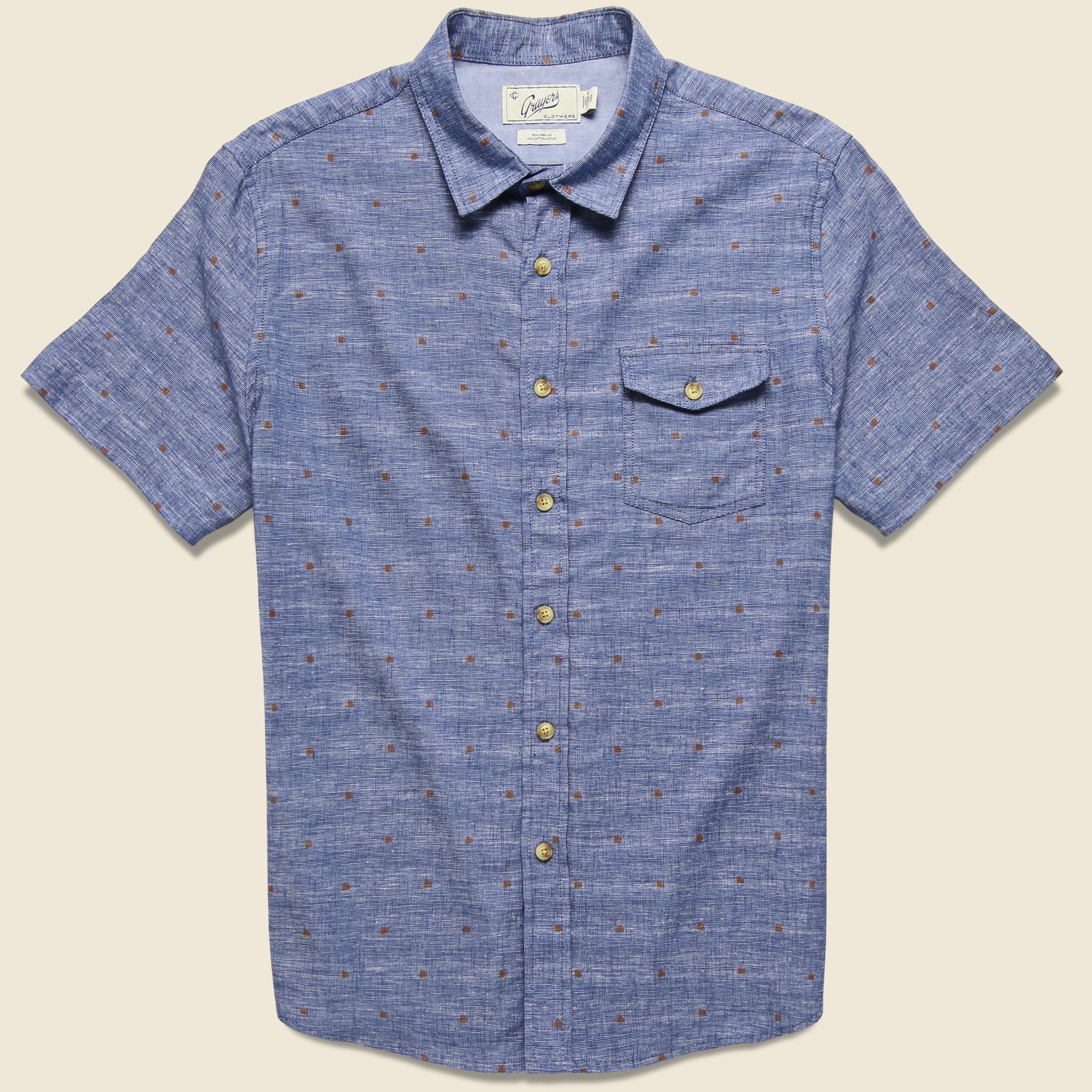 Avington Slub Shirt - Chambray Blue - Grayers - STAG Provisions - Tops - S/S Woven - Dot