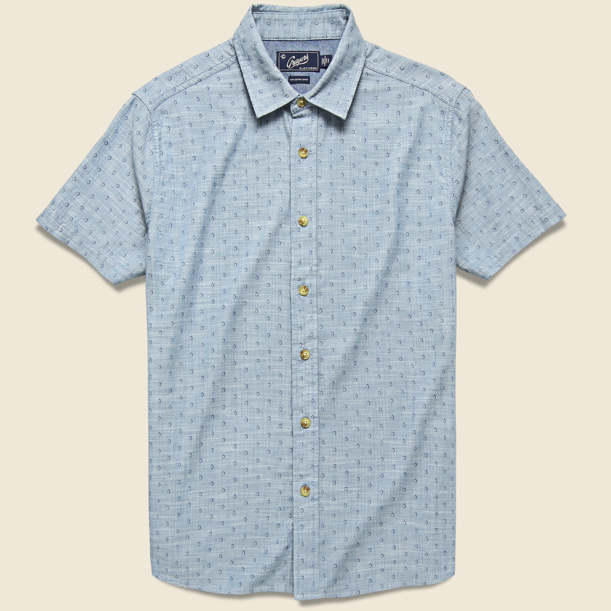 Ahab Open Dot Chambray - Blue/Navy - Grayers - STAG Provisions - Tops - S/S Woven - Other Pattern