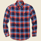 Wyoming Triple Yarn Flannel - Red/Blue Plaid - Gitman Vintage - STAG Provisions - Tops - L/S Woven - Plaid