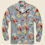 Cowboy Print Camp Shirt - Blue - Gitman Vintage - STAG Provisions - Tops - L/S Woven - Other Pattern