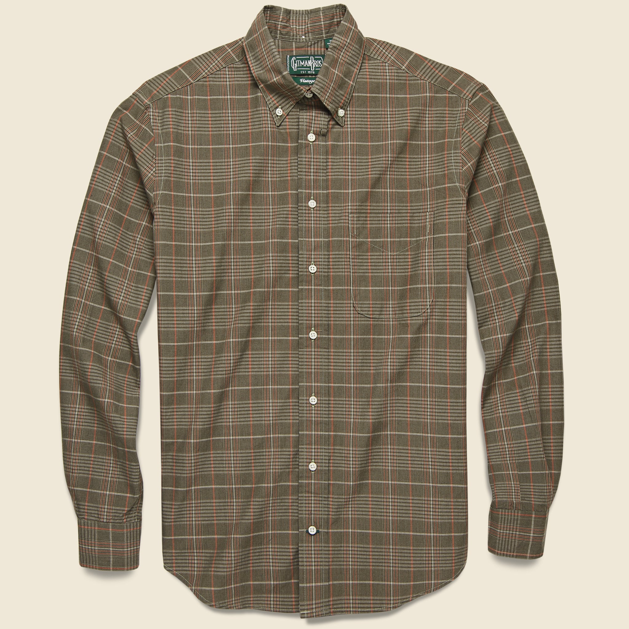 Beefy Poplin Shirt - Brown - Gitman Vintage - STAG Provisions - Tops - L/S Woven - Plaid