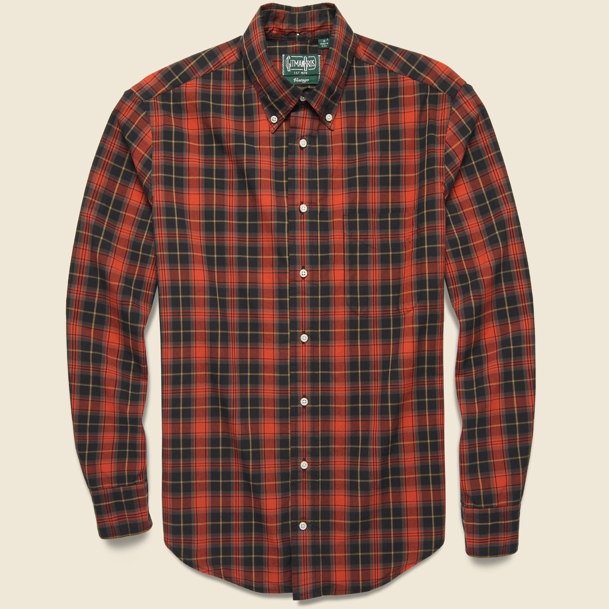 Beefy Poplin Shirt - Black/Red - Gitman Vintage - STAG Provisions - Tops - L/S Woven - Plaid