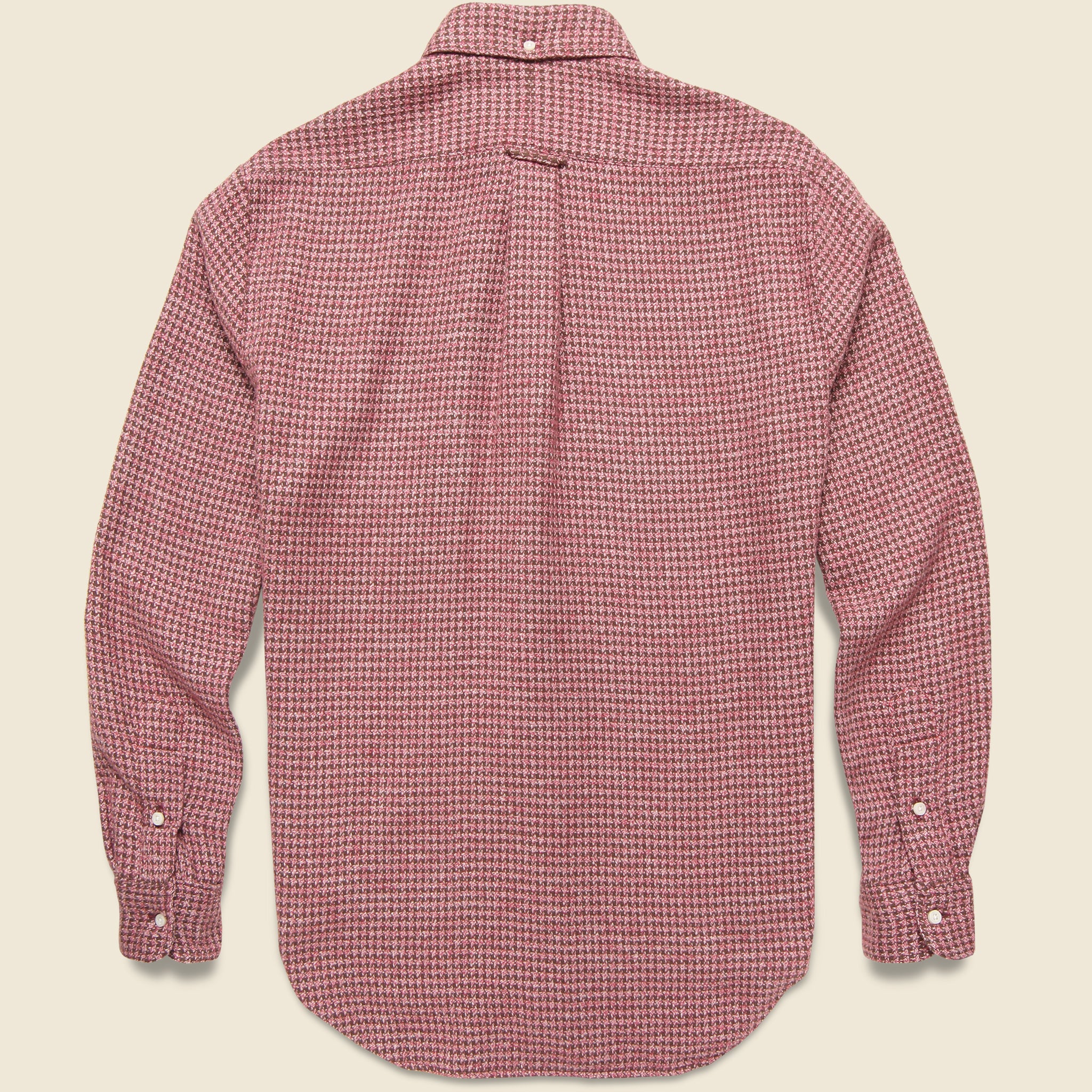 Brushed Houndstooth Flannel Shirt - Burgundy - Gitman Vintage - STAG Provisions - Tops - L/S Woven - Other Pattern