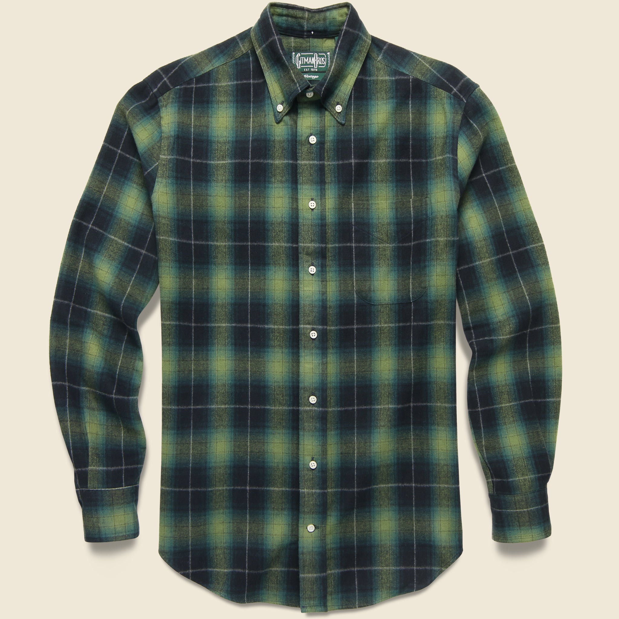 Melange Shaggy Flannel Shirt - Navy - Gitman Vintage - STAG Provisions - Tops - L/S Woven - Plaid