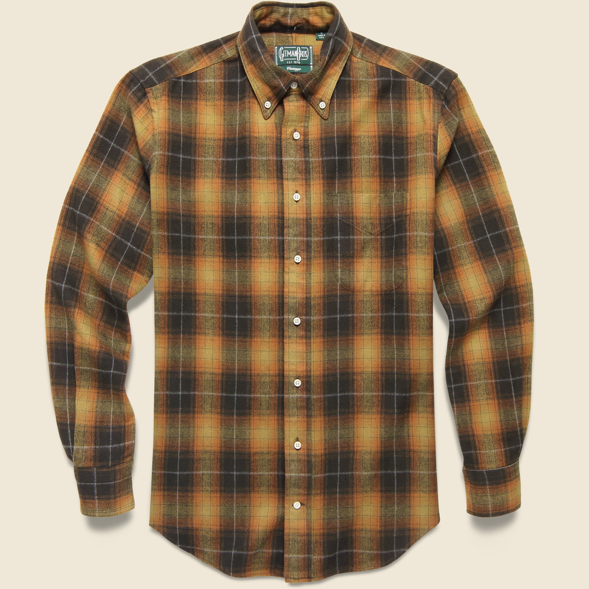 Melange Shaggy Flannel Shirt - Brown - Gitman Vintage - STAG Provisions - Tops - L/S Woven - Plaid