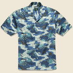 Fuji Crane Shirt - Navy - Gitman Vintage - STAG Provisions - Tops - S/S Woven - Other Pattern