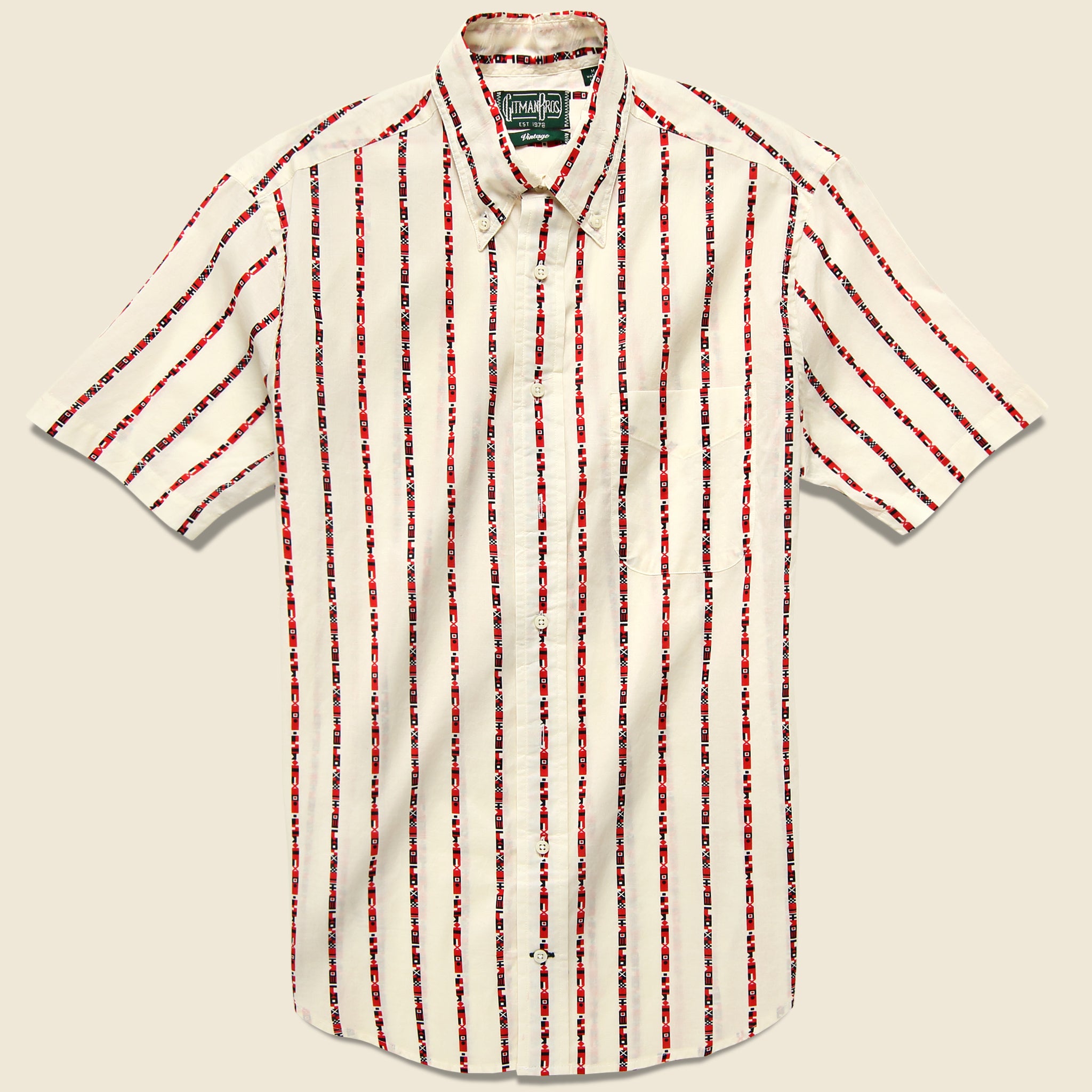 Maritime Messaging Shirt - White - Gitman Vintage - STAG Provisions - Tops - S/S Woven - Other Pattern