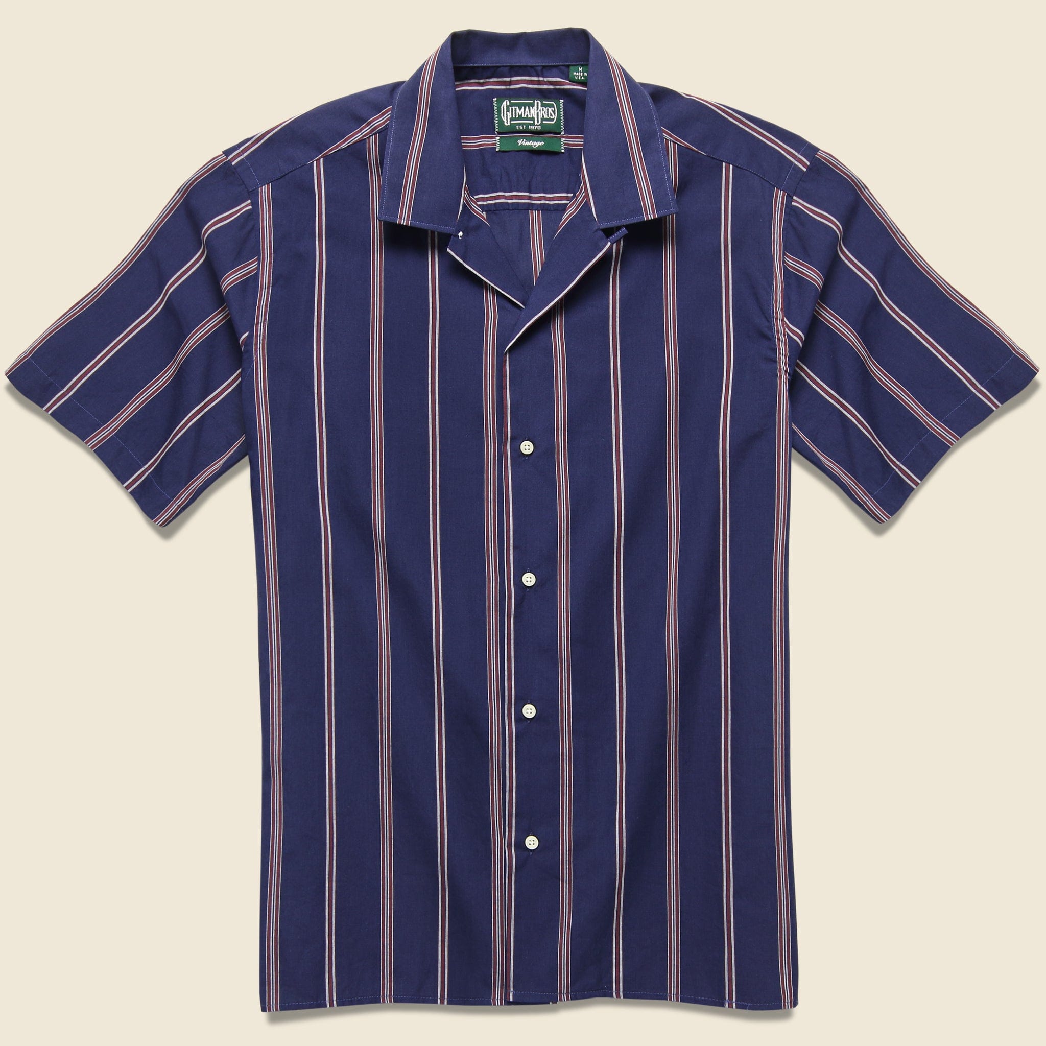 Stripe Shirt - Navy - Gitman Vintage - STAG Provisions - Tops - S/S Woven - Stripe